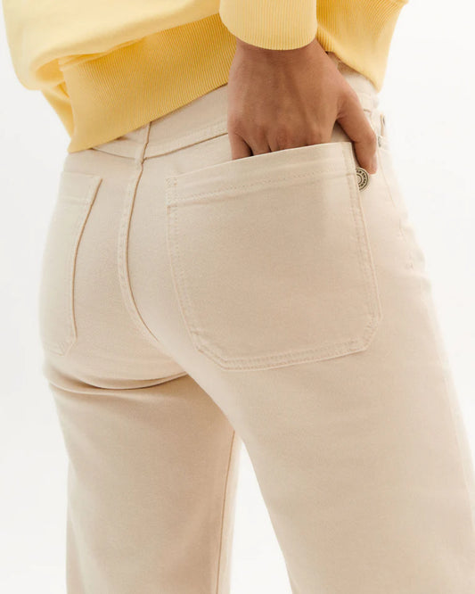 THERESA IVROY PANTS - Pantalone in denim avorio