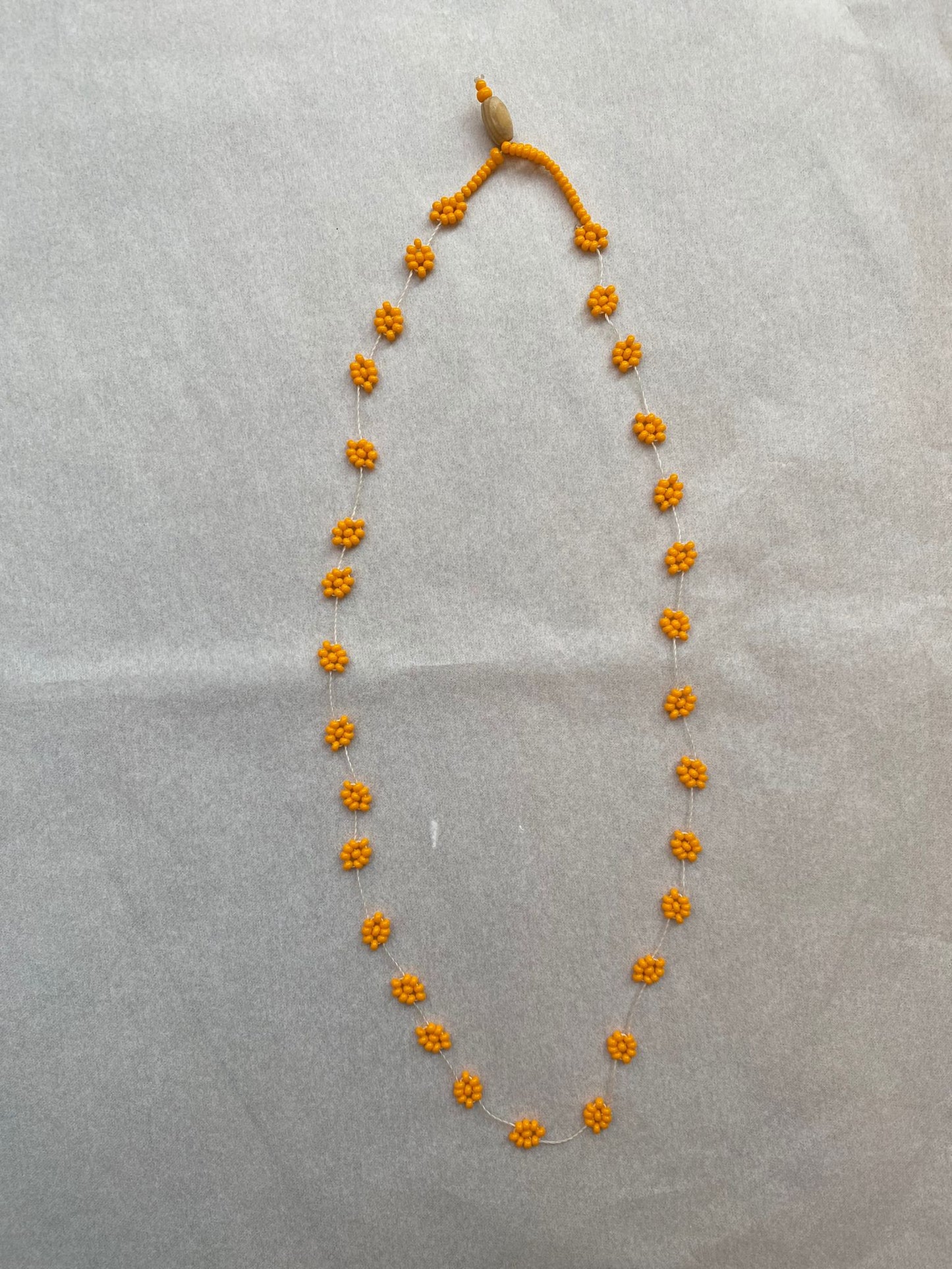 Orange Flowers String Necklace - Collana di perline